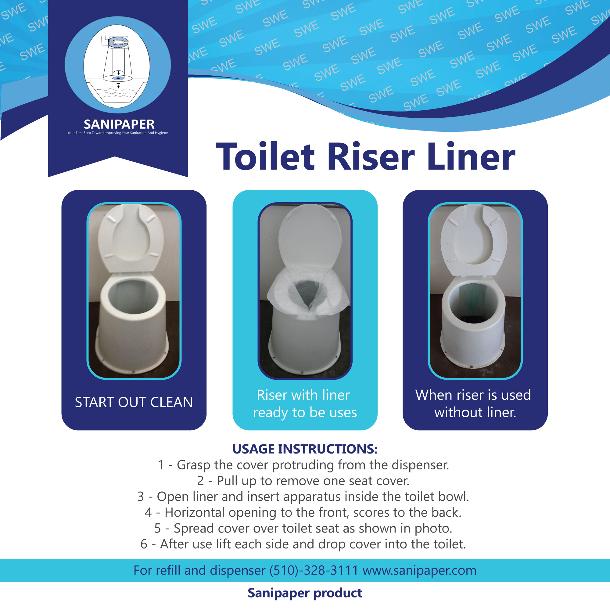 Water soluble toilet riser jacket SaniPaper